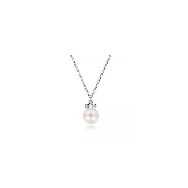 Gabriel & Co Pearl and Diamond Pendant Aires Jewelers Morris Plains, NJ