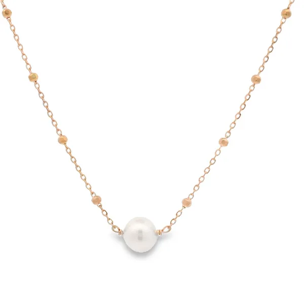 Beaded Chain Pearl Necklace Image 2 Aires Jewelers Morris Plains, NJ