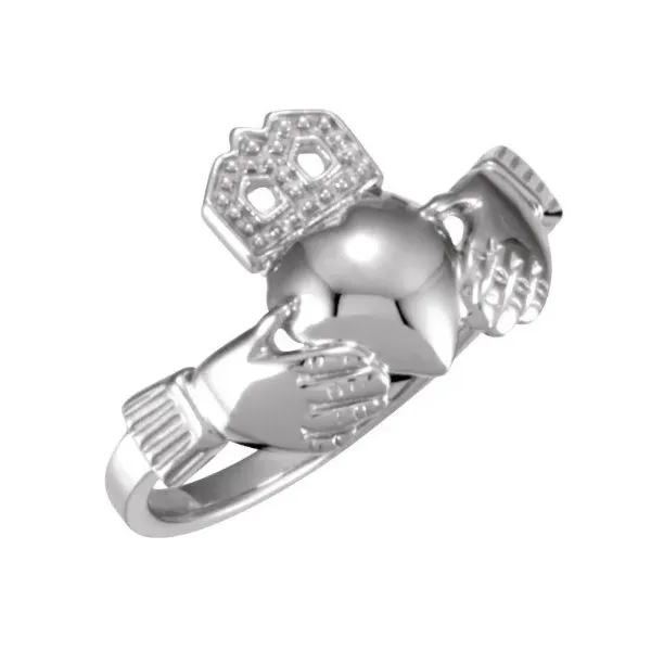 White Gold Claddagh Ring Aires Jewelers Morris Plains, NJ