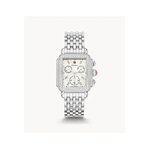 Michele Deco Diamond Chronograph Watch 001-411-00278 Aires
