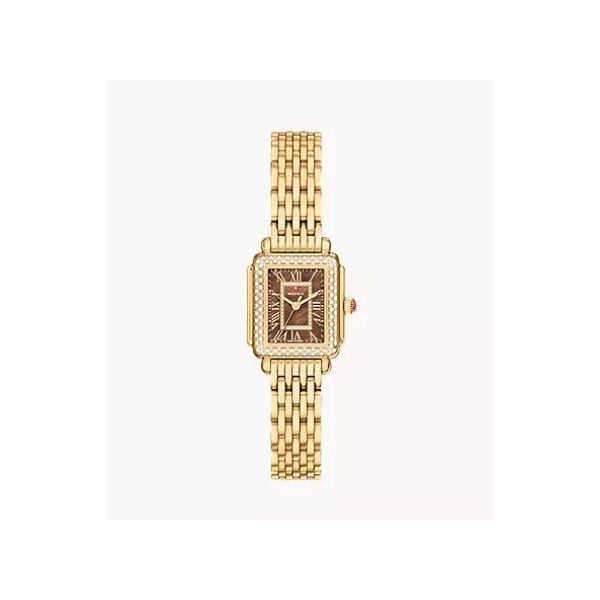 Michele Deco Madison Mini Diamond 18K Gold-Plated Stainless Steel Watch Aires Jewelers Morris Plains, NJ