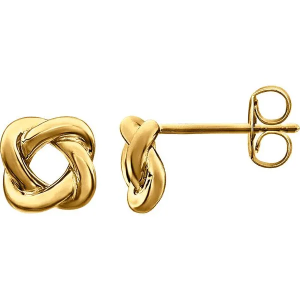 Yellow Gold Knot Earrings Aires Jewelers Morris Plains, NJ