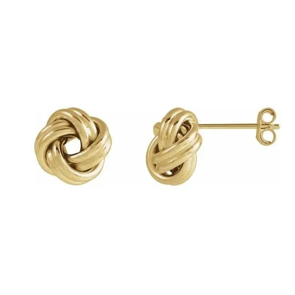 Yellow Gold Knot Earrings Aires Jewelers Morris Plains, NJ