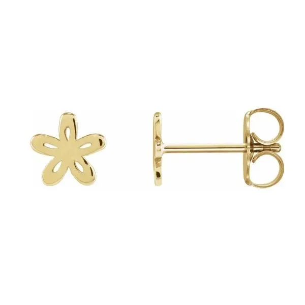 Gold Flower Earrings Aires Jewelers Morris Plains, NJ