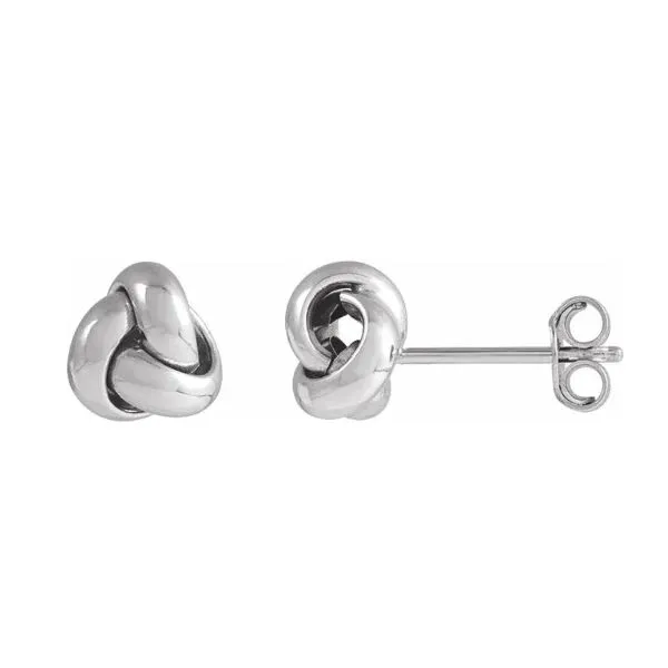 White Gold Knot Earrings Aires Jewelers Morris Plains, NJ