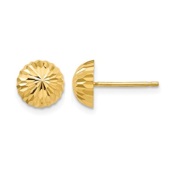 14K Yellow Gold Domed Stud Earring 8mm Aires Jewelers Morris Plains, NJ