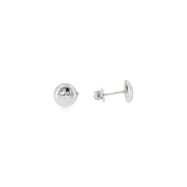14K White Gold Button Stud Earrings Aires Jewelers Morris Plains, NJ