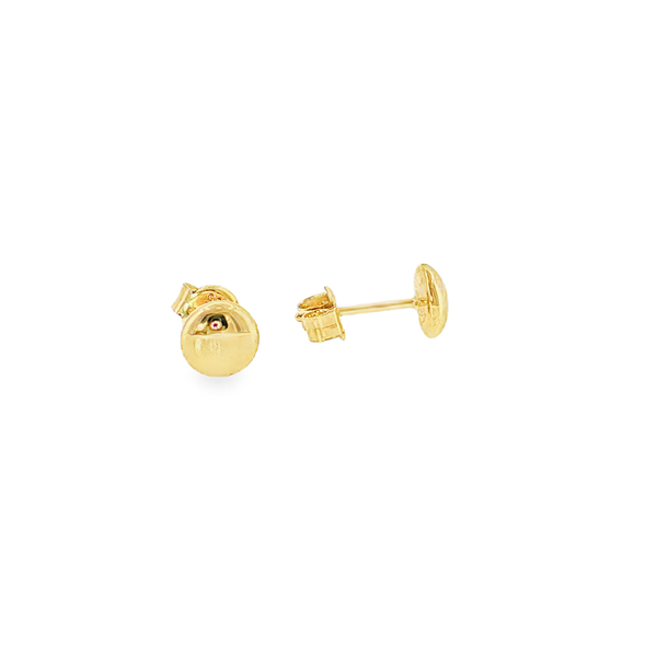 14K Gold 7mm Flat Button Stud Earrings Aires Jewelers Morris Plains, NJ