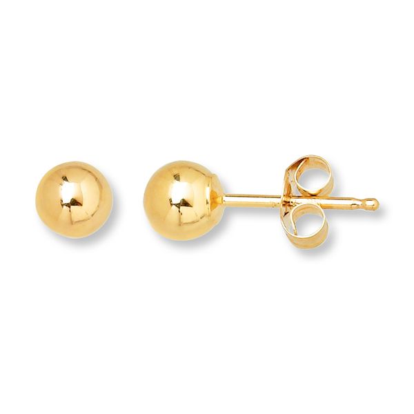 Yellow Gold Ball Stud Earrings Aires Jewelers Morris Plains, NJ
