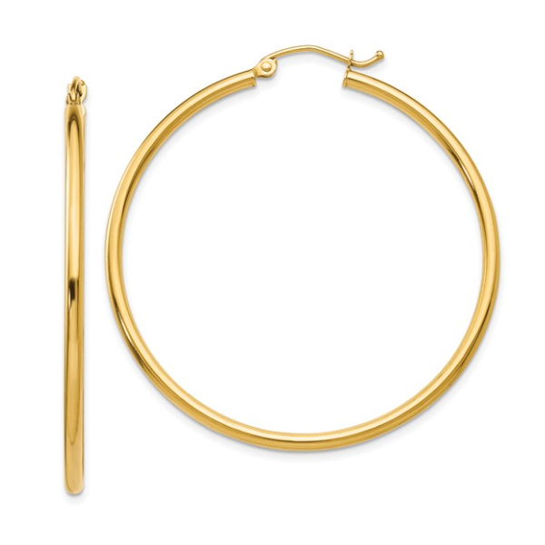 14K Yellow Gold Large Hoop Earrings Aires Jewelers Morris Plains, NJ