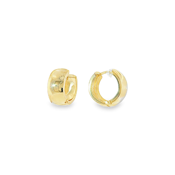 14K Yellow Gold 14mm Round Huggie Earrings Aires Jewelers Morris Plains, NJ