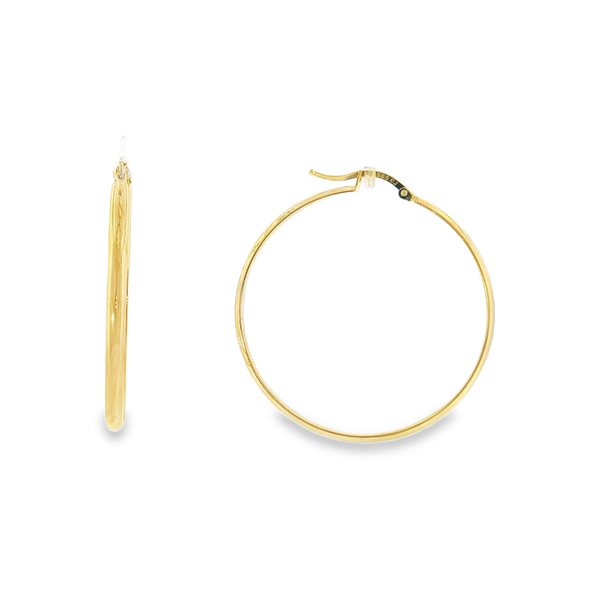 14K Yellow Gold Light Hoop Earrings Image 2 Aires Jewelers Morris Plains, NJ
