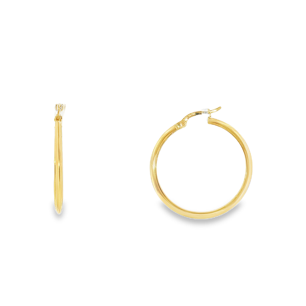14K Yellow Gold Medium Hoop Earrings Aires Jewelers Morris Plains, NJ