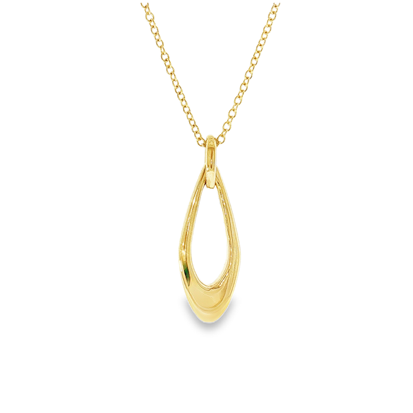 14K Yellow Gold Teardrop Pencdant Necklace Aires Jewelers Morris Plains, NJ