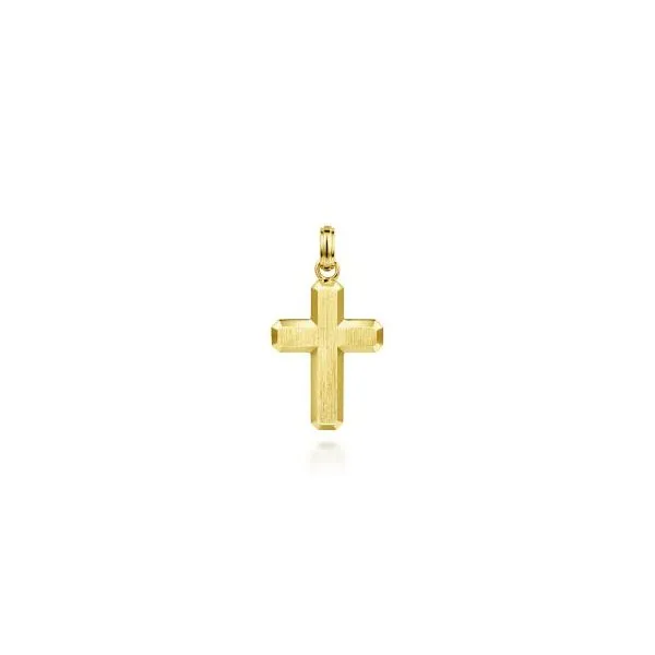 Gabriel & Co Gold Cross Pendant Aires Jewelers Morris Plains, NJ