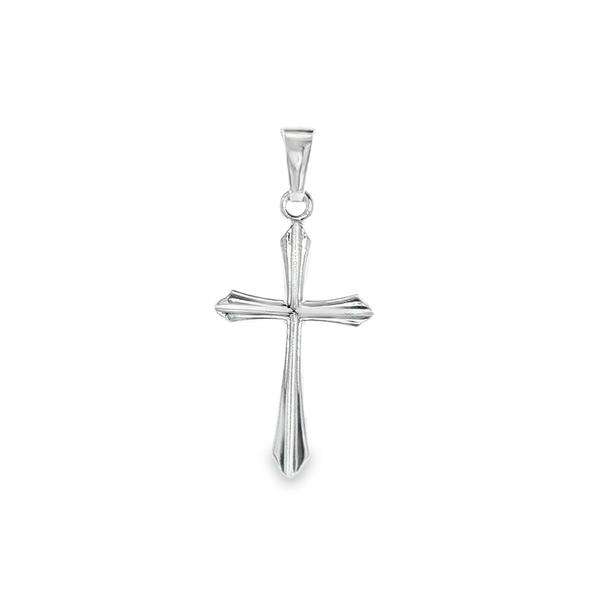 14K White Gold Flared Cross Pendant Aires Jewelers Morris Plains, NJ