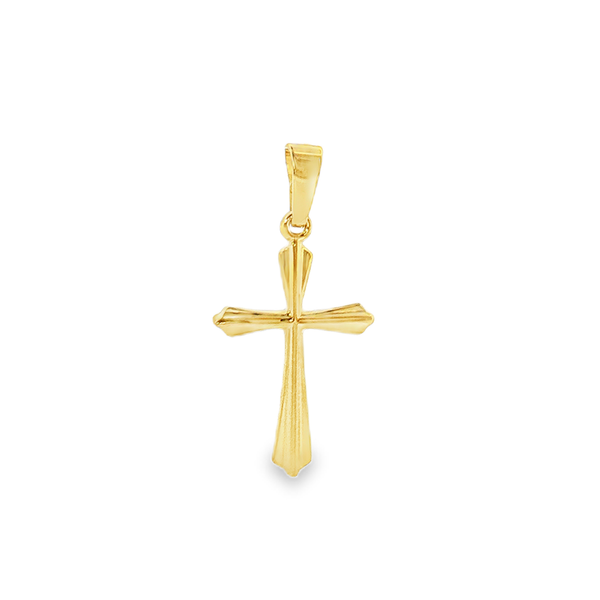 14K Yellow Gold Flared Cross Pendant Aires Jewelers Morris Plains, NJ