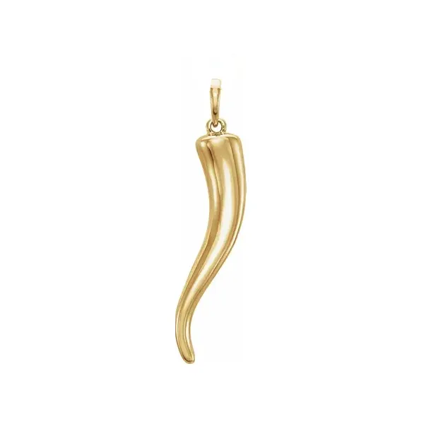 Gold Italian Horn Pendant Aires Jewelers Morris Plains, NJ