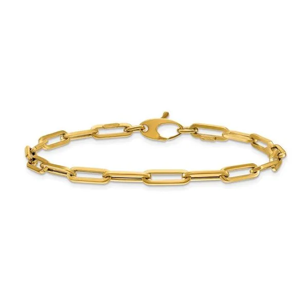 Gold Paperclip Link Bracelet Aires Jewelers Morris Plains, NJ