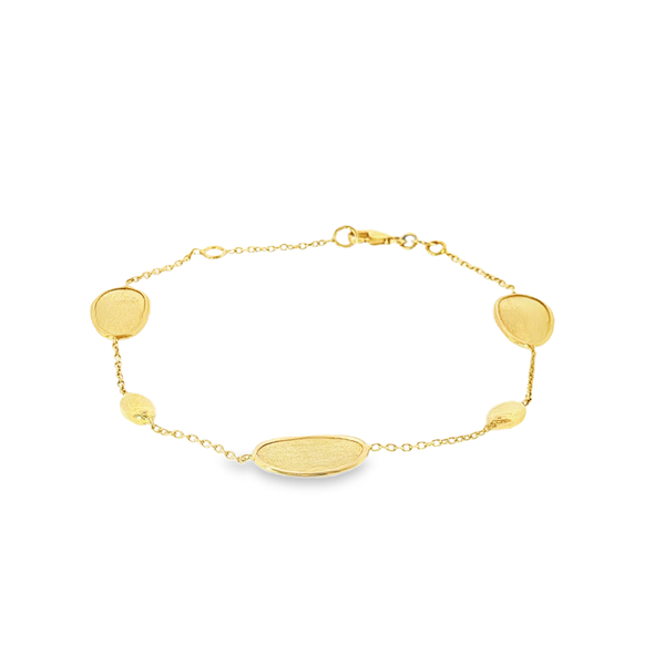 14K Yellow Gold Alternating Oval Bead Bracelet Aires Jewelers Morris Plains, NJ