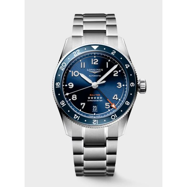 Longines Spirit Zulu Time Blue Aires Jewelers Morris Plains, NJ