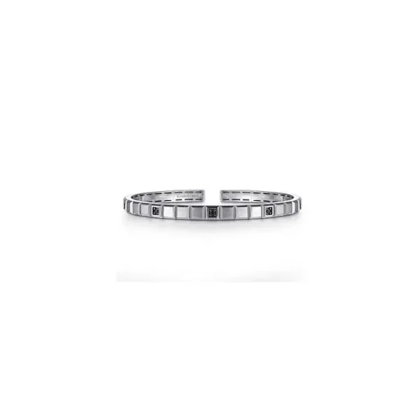 Gabriel & Co Sterling Silver Black Spinel Men's Bangle Bracelet Aires Jewelers Morris Plains, NJ