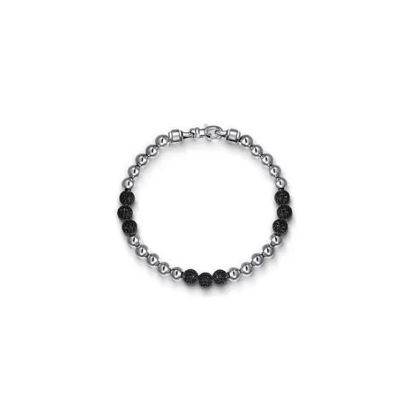 Gabriel & Co Sterling Silver Black Spinel Men's Bracelet Aires Jewelers Morris Plains, NJ