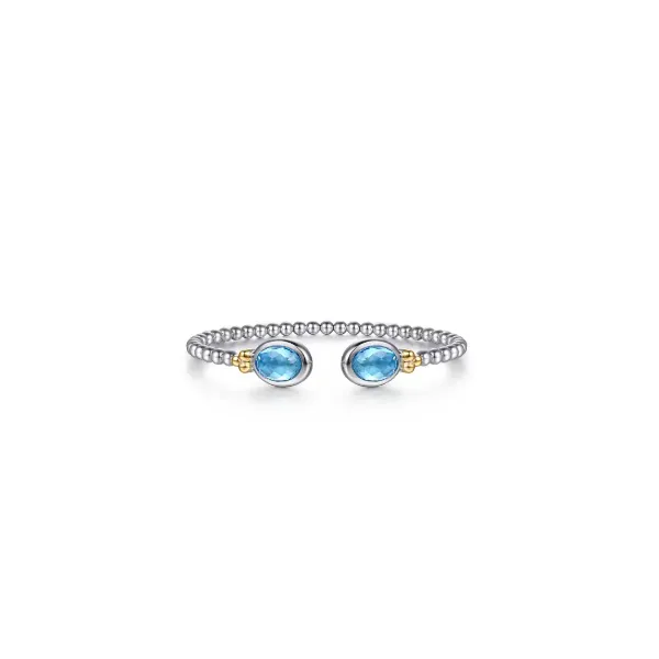 Gabriel & Co Silver Blue Topaz Bangle Bracelet Aires Jewelers Morris Plains, NJ