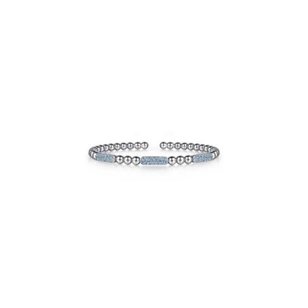 Gabriel & Co Silver Blue Topaz Bangle Bracelet Aires Jewelers Morris Plains, NJ