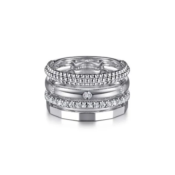 Gabriel & Co Sterling Silver White Sapphire Ring Aires Jewelers Morris Plains, NJ