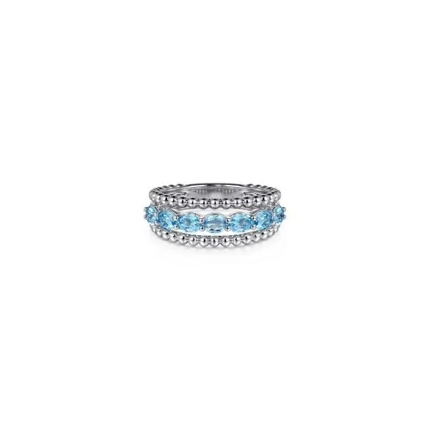 Gabriel & Co Silver Blue Topaz Ring Aires Jewelers Morris Plains, NJ