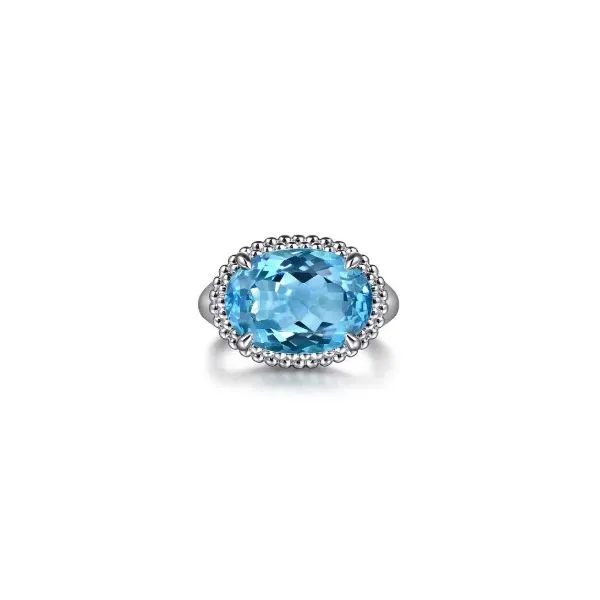 Gabriel & Co Silver Blue Topaz Ring Aires Jewelers Morris Plains, NJ