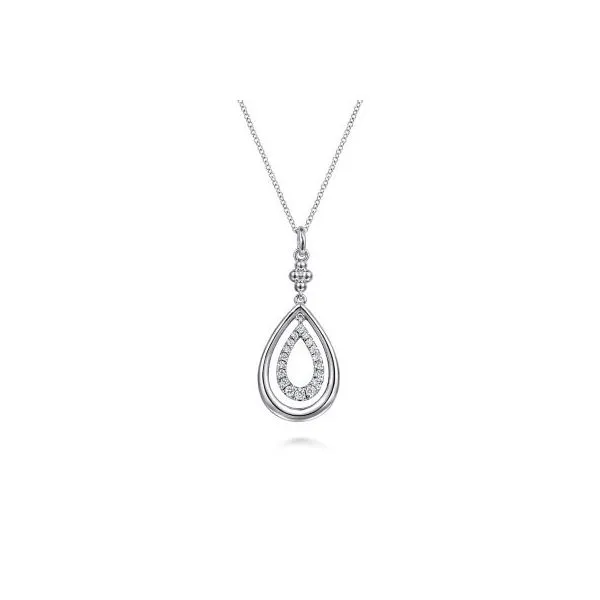 Gabriel & Co Silver Double Drop Pendant Aires Jewelers Morris Plains, NJ