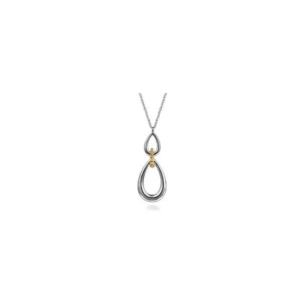 Gabriel & Co Sterling Silver and Yellow Gold Pendant Aires Jewelers Morris Plains, NJ