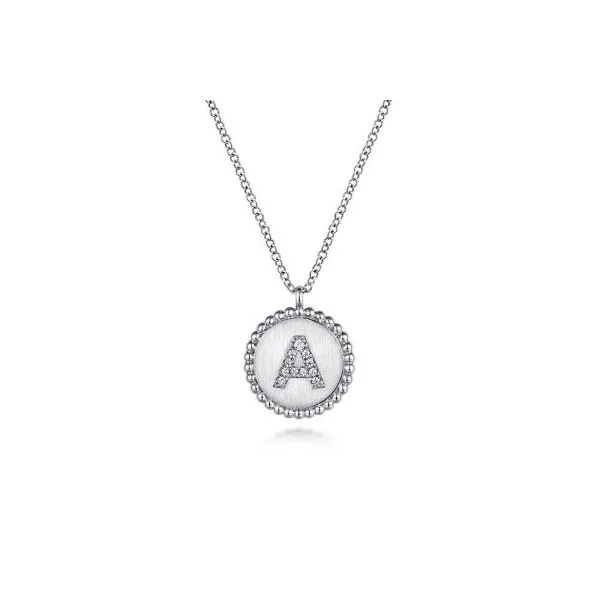 Gabriel & Co Sterling Silver Initial Necklace Aires Jewelers Morris Plains, NJ