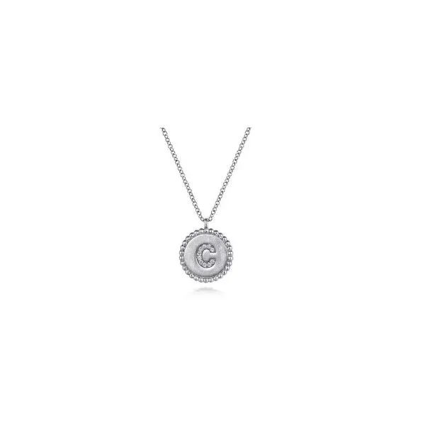 Gabriel & Co Sterling Silver Initial Necklace Aires Jewelers Morris Plains, NJ