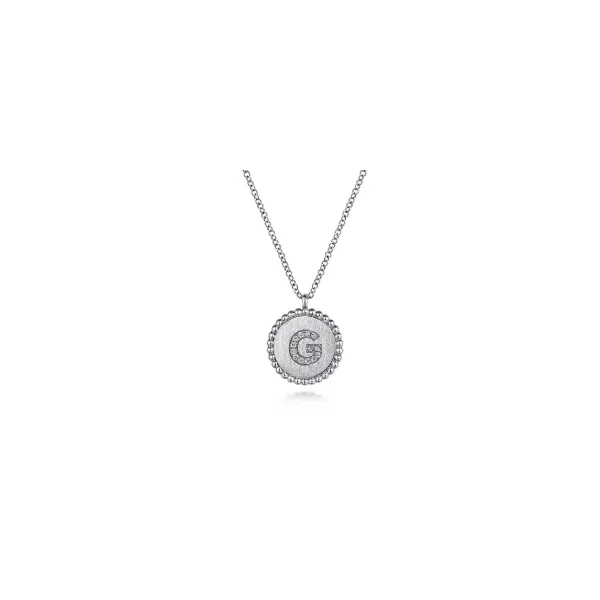 Gabriel & Co Sterling Silver Initial Necklace Aires Jewelers Morris Plains, NJ