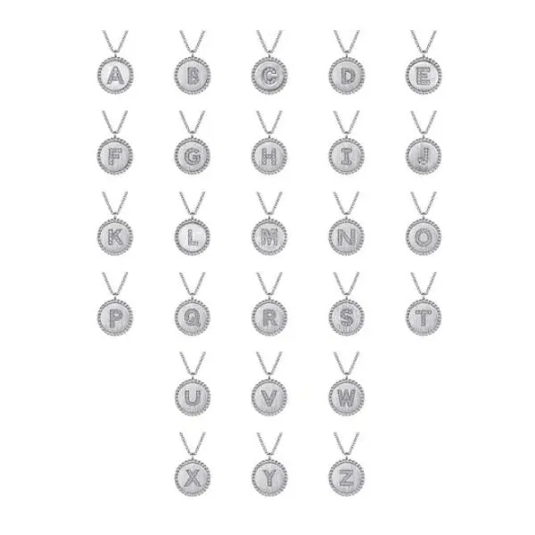 Gabriel & Co Sterling Silver Initial Necklace Image 2 Aires Jewelers Morris Plains, NJ