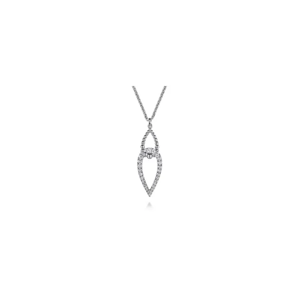 Gabriel & Co Silver White Sapphire Necklace Aires Jewelers Morris Plains, NJ