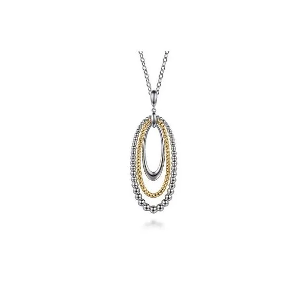 Gabriel & Co Sterling Silver and Yellow Gold Pendant Aires Jewelers Morris Plains, NJ