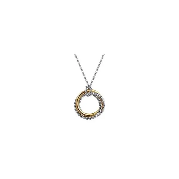 Gabriel & Co Sterling Silver and Yellow Gold Pendant Aires Jewelers Morris Plains, NJ