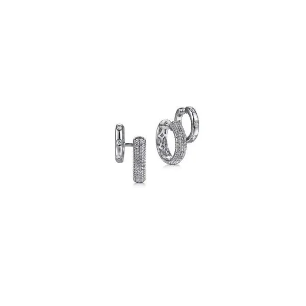 Gabriel & Co Silver Double Huggie Earrings Aires Jewelers Morris Plains, NJ