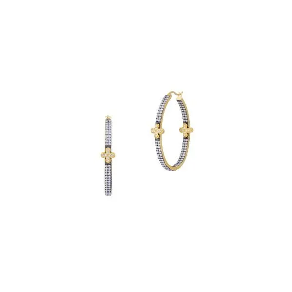 Freida Rothman Clover Hoop Earrings Aires Jewelers Morris Plains, NJ