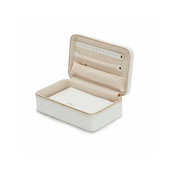 Wolf Maria Medium Zip Jewelry Case - White Image 2 Aires Jewelers Morris Plains, NJ