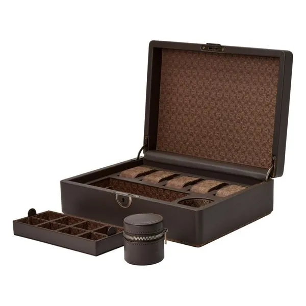 Wolf Earth Watch Box Coffee Image 3 Aires Jewelers Morris Plains, NJ