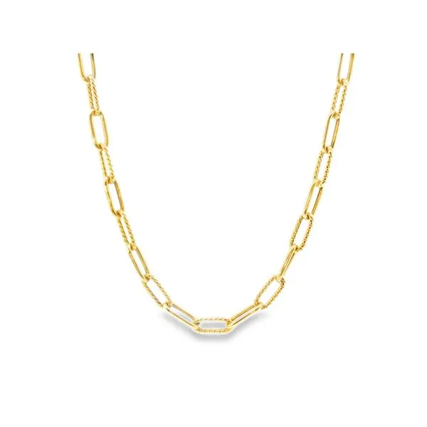 Gold Paperclip Link Necklace Image 2 Aires Jewelers Morris Plains, NJ