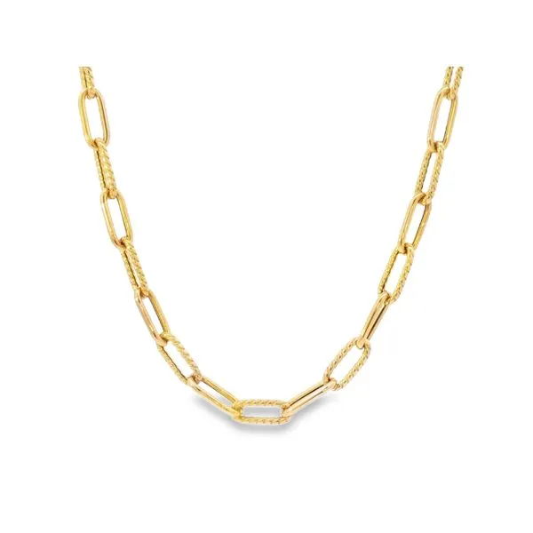 Gold Paperclip Link Necklace Aires Jewelers Morris Plains, NJ
