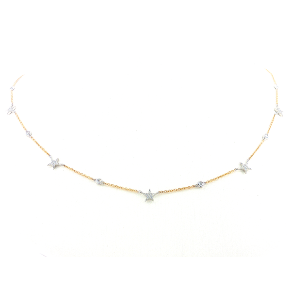 Gold and Diamond Stars Necklace Aires Jewelers Morris Plains, NJ