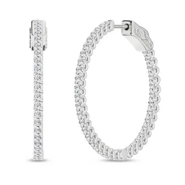 14Kt White Gold 1.00Ctw Lab Grown Diamond Hoops, Color E-F, Clarity  Vs Albert's Jewelers Kingsland, GA
