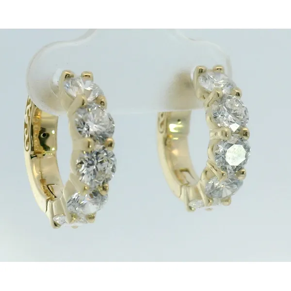 14Kt Yellow Gold 3.00Cttw Lab Grown Diamond Huggies Image 2 Albert's Jewelers Kingsland, GA